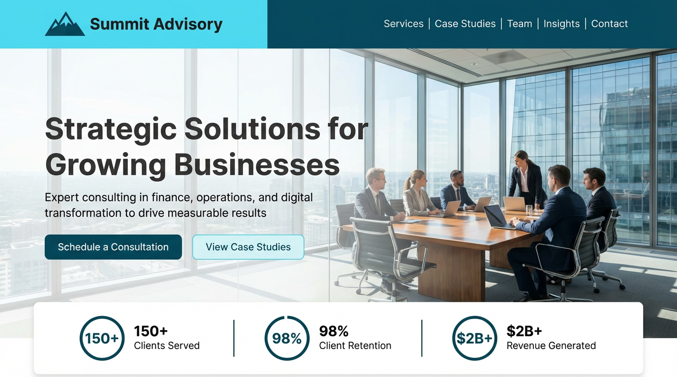 Summit Advisory — Professional services website design